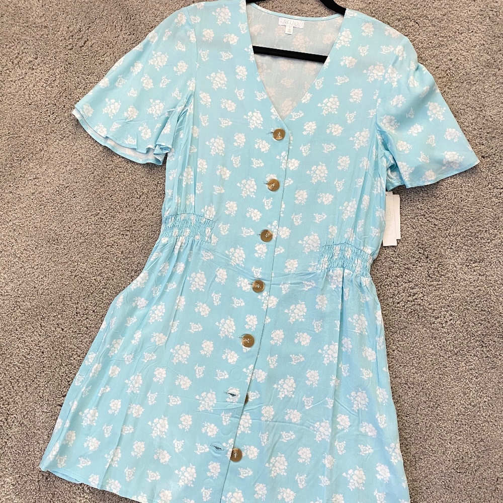 S/S Blue floral dress